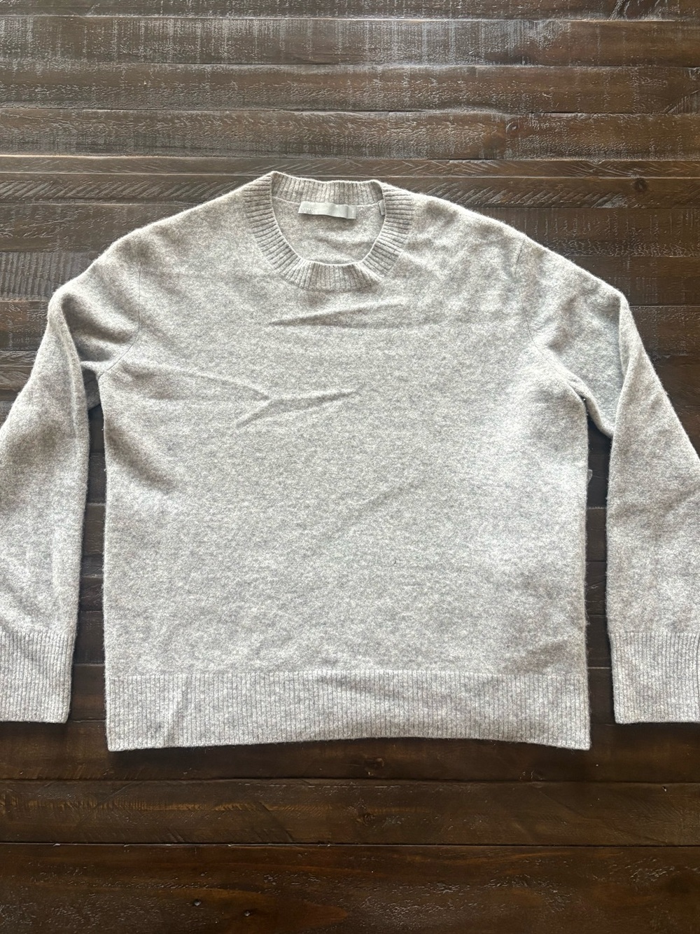 Vince 100% Cashmere Asymmetric Side Tie Sweater Women’s M Gray Crewneck - Picture 3 of 14